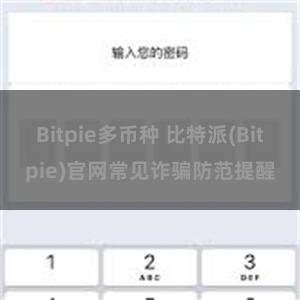 Bitpie多币种 比特派(Bitpie)官网常见诈骗防范提醒